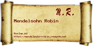 Mendelsohn Robin névjegykártya
